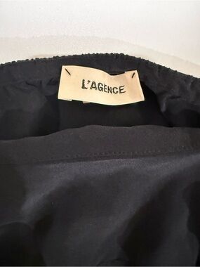 L'AGENCE Black Off-Shoulder Ruffle Blouse